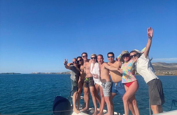 Private Full Day Catamaran Cruise from Paros with Lunch