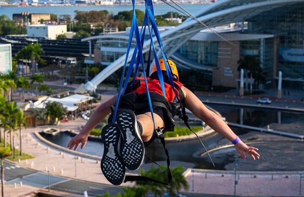 Blazing Bull Zip Line Activity at Toroverde Urban Park San Juan