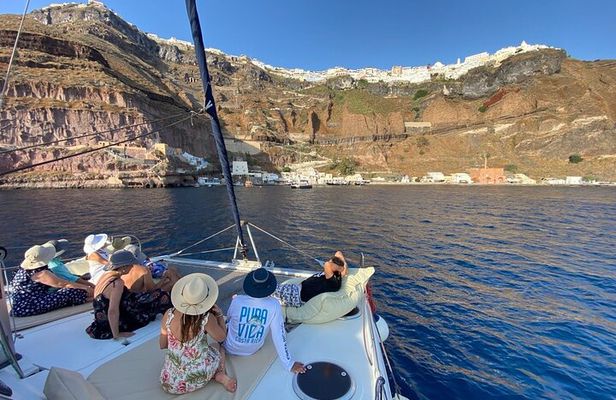 Full Day Santorini Catamaran Private Cruise with meal and transfer