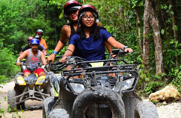 Combo 3 in 1 ATV (shared) Ziplines & Cenote in Puerto Morelos
