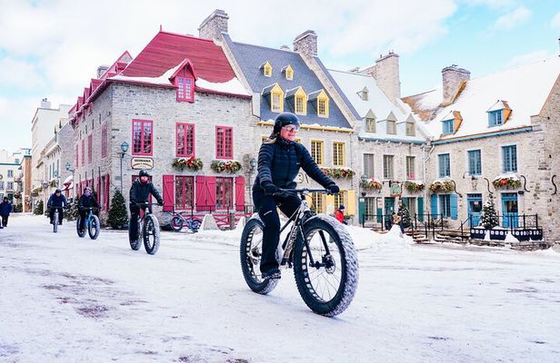 Amazing Winter Guided Biking Adventure in Old Quebec