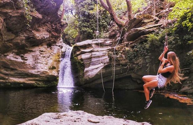 River Trekking to the Waterfall in Andros