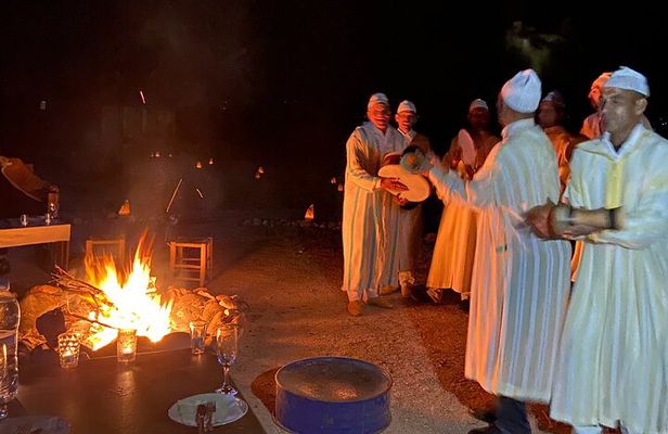 Marrakech desert dinner & sunset camel ride & bonfire music dance
