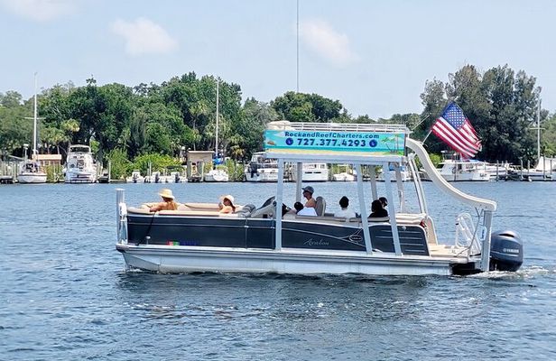 Private Island Tour on a Pontoon Boat with a SLIDE for Parties