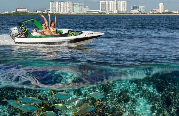 Exciting Speedboat & Snorkeling Tour in Cancun Lagoon!