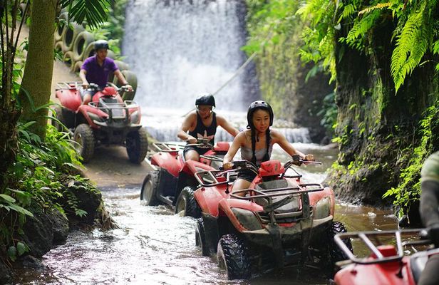 Bali Quad Bike Through Gorilla Cave - Monkey Forest and Waterfall