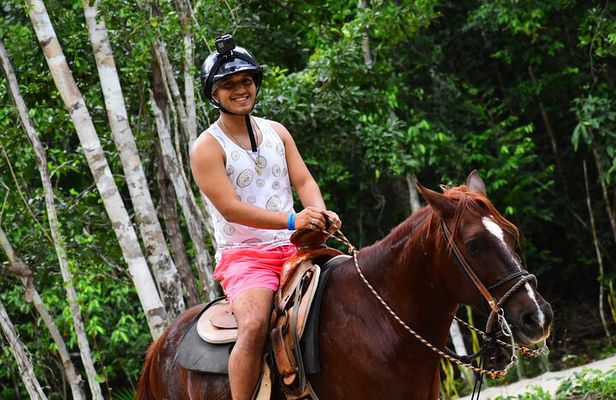 Horseback Riding, ATV (shared), Cenote & Zipline Combo 4X1 from Playa del Carmen