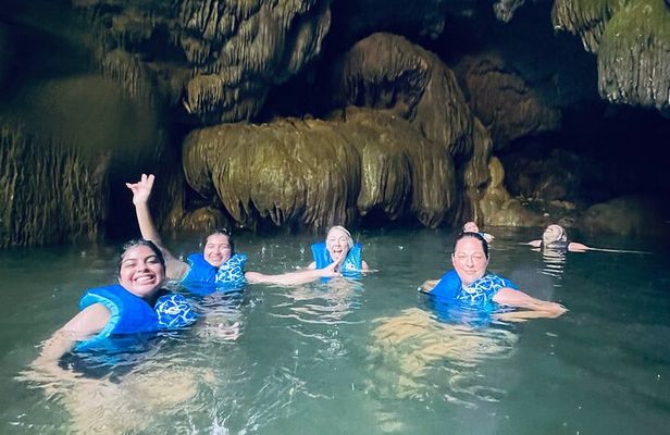  River Caving at Arenales Charco Azul, Indian Cave and waterfall 