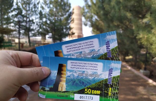 Day trip to Burana Tower plus hiking to waterfall and hot springs of Issyk-Ata