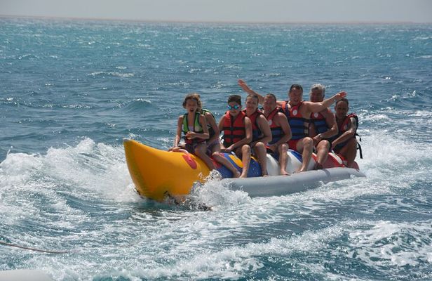 Hurghada Dolphin House and Banana Boat Fun with Snorkeling Time with Lunch Inc