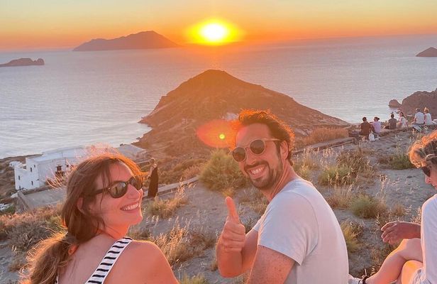 Sunset e-bike tour Milos Highlights with Greek Mezes