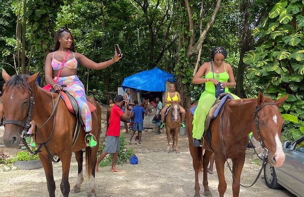 Horseback Riding and Swimming in Dunn's River Falls