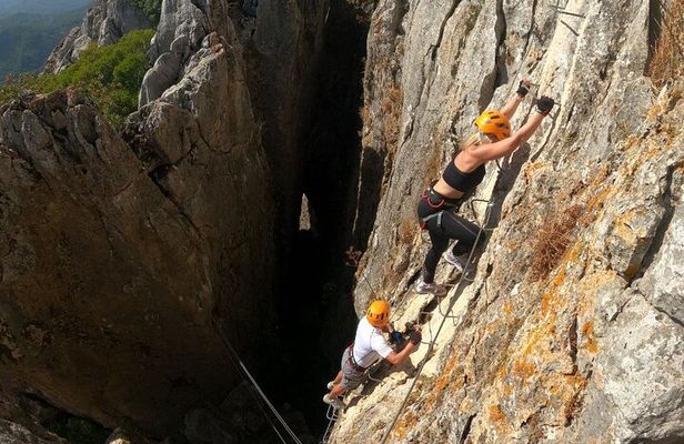 From Estepona: Guided Via Ferrata Adventure in Benalauría