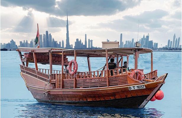 Burj Khalifa Sunset Tour in Wooden Boat with Transfers