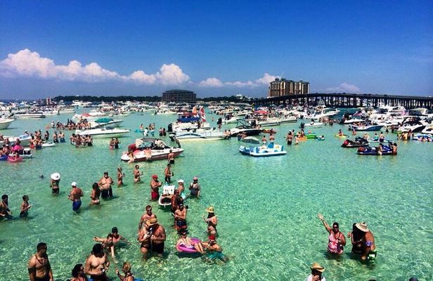 Private Captained Pontoon to Crab Island in Destin 3,4,5, or 6 Hr