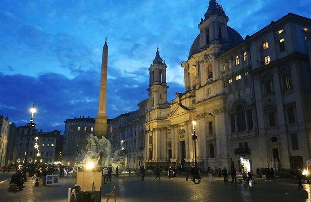 Rome at the Sunset; Navona, Trevi Fountain, Pantheon and more