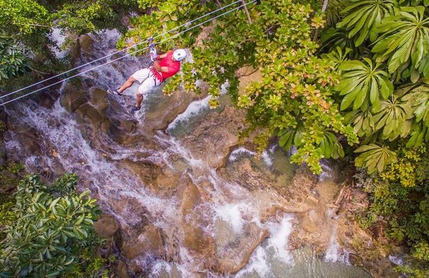 Dunns River Falls, Zipline, Bamboo Rafting, Horseback Ride Tour