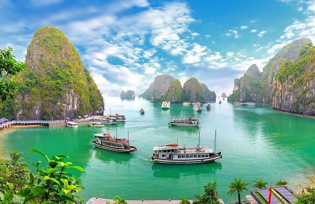 Halong Bay Full-Day Cruise with Guide,Lunch,Meal,Cave & Island