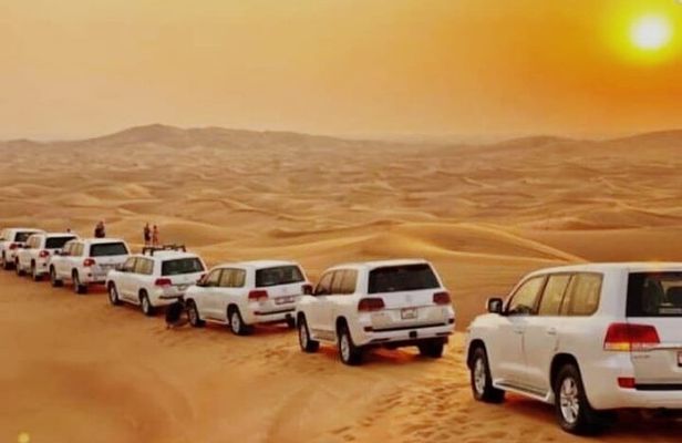 Dubai Desert Safari with Camel Ride, Sand surf, & BBQ Dinner