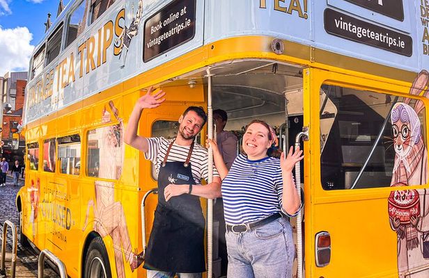 Irish Afternoon Tea on 1960s Vintage Bus in Dublin