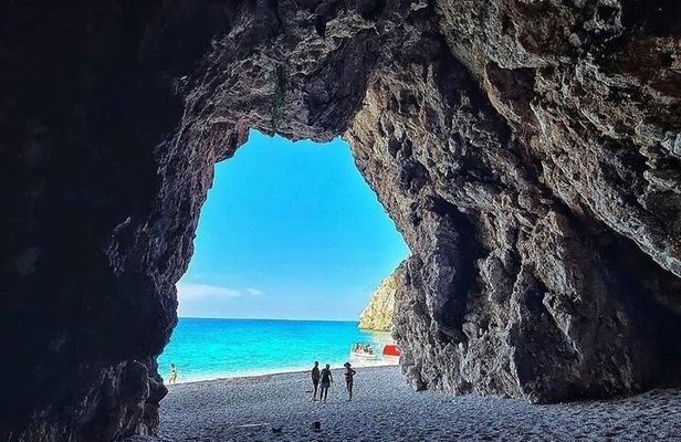 Dhermi: Boat tour of all the Caves with swimming stops