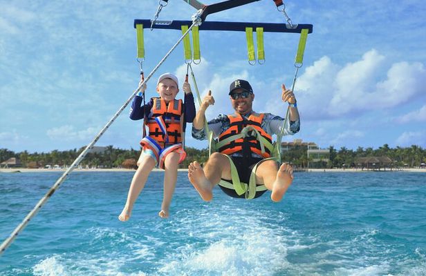 Parasailing & Beach Club with Transportation In Riviera Maya