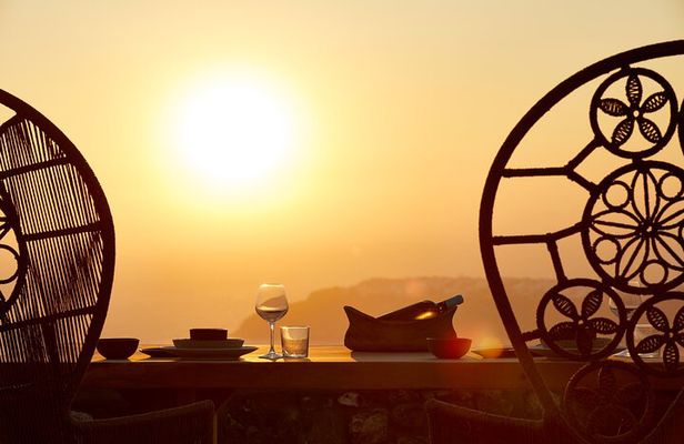 Private Romantic Sunset Dinner with Caldera views in Santorini