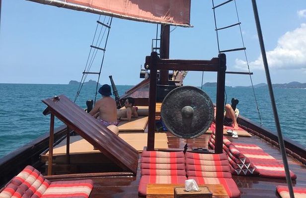 Full Day Chantara Pirate Junk Boat Koh Phangan Cruise with Sunset