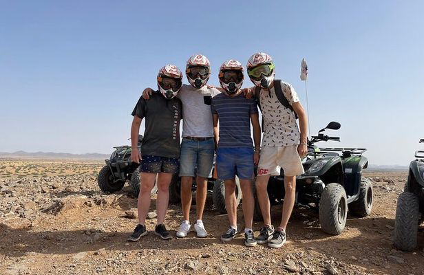 Quad tour in the palm grove desert