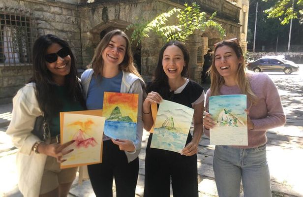 1-hour Watercolor Class with a View of Sugarloaf Mountain