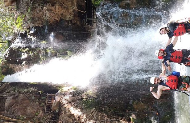 Guachipelin Waterfall Canyoning rappel& Hot Springs+ lunch buffet