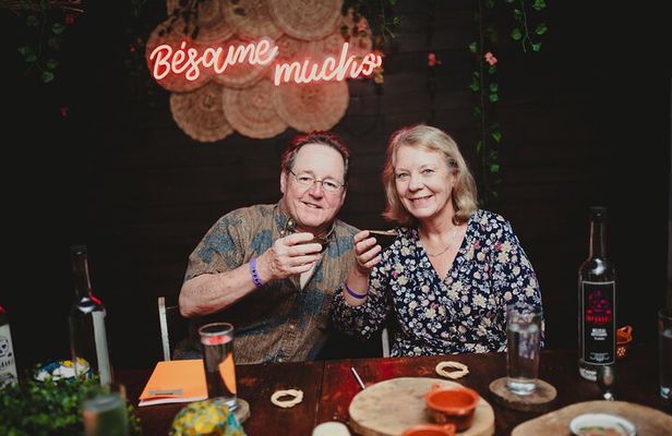 Authentic Artisanal Mezcal tasting in Cancun with appetizers.