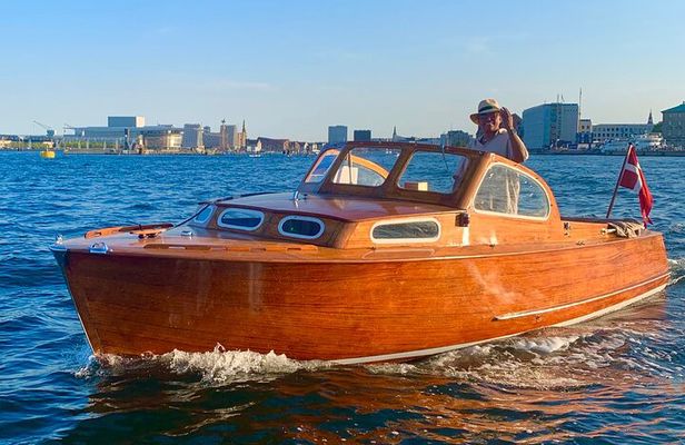 Private Copenhagen Boat cruise in Scandinavian mahogany boat