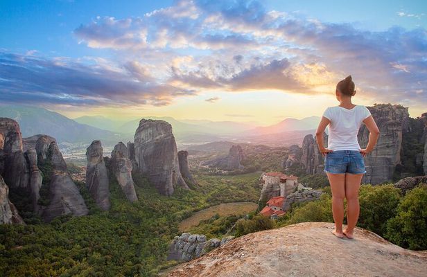 Meteora Sunset with Monastery & Hermit Caves Tour in Small Group