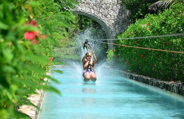 COMBO: Zip Line, Cenote Blue Lagoon, Jungle River &Waterfall Pool