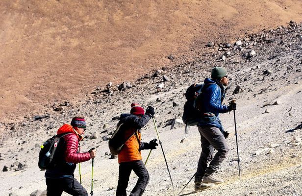 Ascent to the extinct Cerro Toco Volcano at 5600 meters high