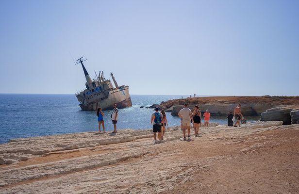 Blue Lagoon (Akamas) Bus & Boat Tour with Water Slide from Paphos