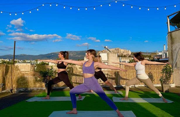 Outdoor Yoga and Pilates with Akropolis view