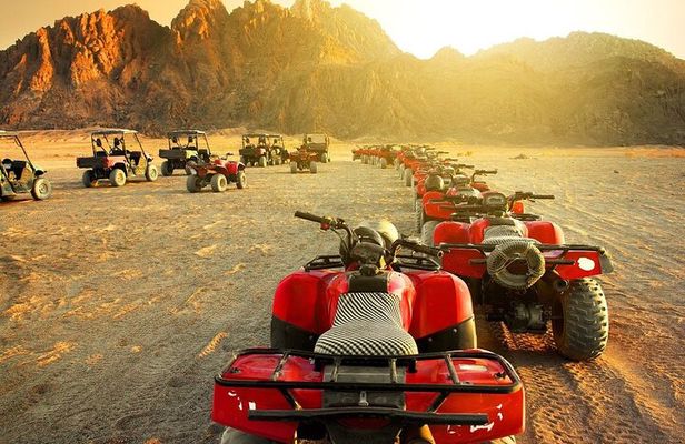 Exploring Hurghada and Mountain Views on a Sunset Quad Tour