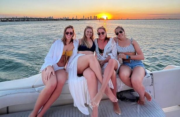 Sunset and Night Cruise of the Miami Bay Skyline on a Yacht