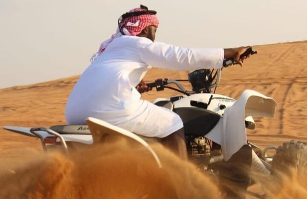 Quad Bike Dubai Desert Safari with BBQ Dinner Sandboard and Show