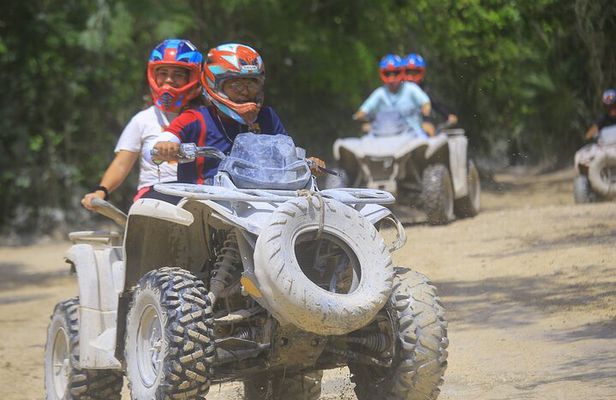 Zipline adventure with ATV's & sacred cenote. Snack included!