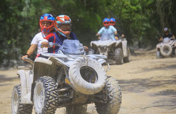 ATV adventure, Ziplines, Cenote Swim, Snack & Transport Included.
