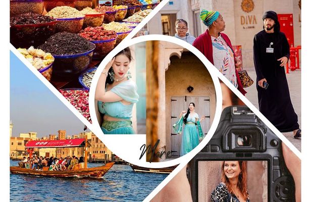 Professional Photoshoot Tour of Dubai Old town Spice & Gold Souk