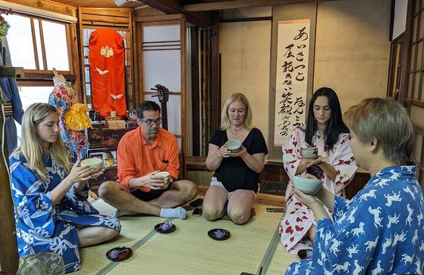 A Unique Antique Kimono and Tea ceremony Experience in English
