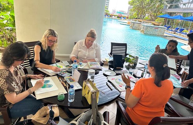 Watercolor therapy, FabricAcrylics 4 Couples/retreat Workshop