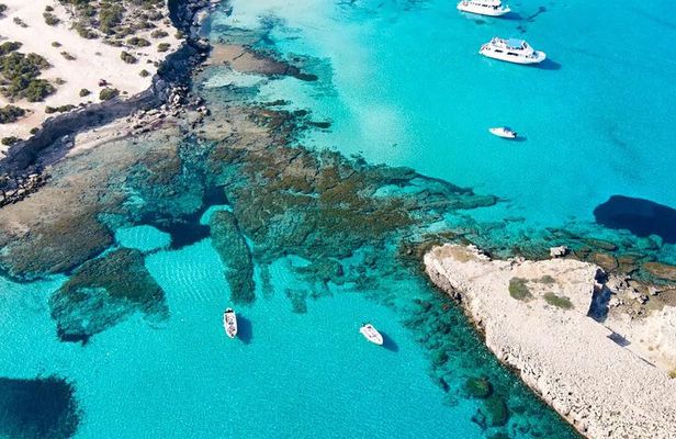 Blue Lagoon Latchi Pafos, glass bottom boat+water slide F/D trip