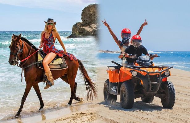 NEW!! Combo ATV & Horseback Ride. Beach & Desert. Tequila Tasting