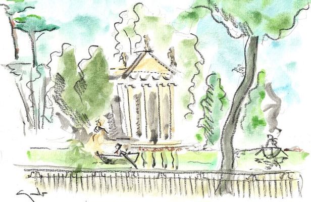Watercolor Private Tour at Villa Borghese Rome with Guido