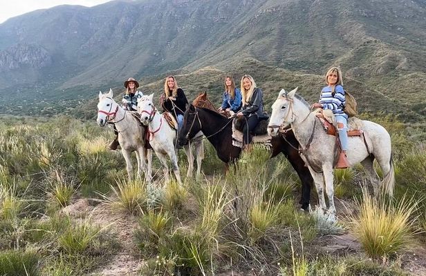 Horseback riding at sunset